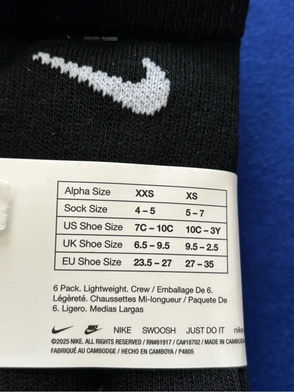 Nike Lightweight kids socks 5-7 Yrs